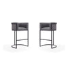 Cosmopolitan 37.8 in. Grey and Black Metal Barstool (Set of 2)