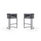 Cosmopolitan 37.8 in. Grey and Black Metal Barstool (Set of 2)