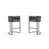 Cosmopolitan 37.8 in. Pebble and Black Metal Barstool (Set of 2)
