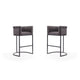 Cosmopolitan 37.8 in. Pebble and Black Metal Barstool (Set of 2)