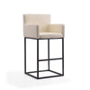 Ambassador 42 in. Cream and Black Metal Barstool (Set of 2) MHC-2-BS017-CR
