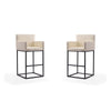 Ambassador 42 in. Cream and Black Metal Barstool (Set of 2)