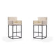 Ambassador 42 in. Cream and Black Metal Barstool (Set of 2)