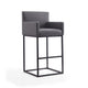 Ambassador 42 in. Grey and Black Metal Barstool (Set of 2) MHC-2-BS017-GY