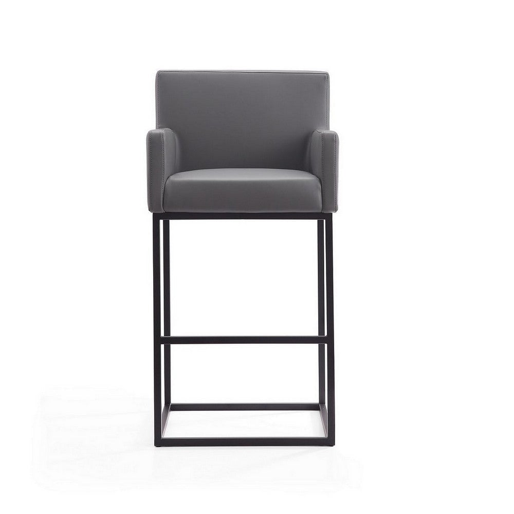 Ambassador 42 in. Grey and Black Metal Barstool (Set of 2) MHC-2-BS017-GY