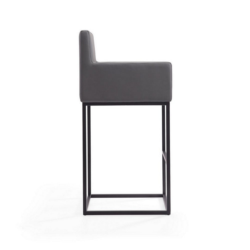Ambassador 42 in. Grey and Black Metal Barstool (Set of 2) MHC-2-BS017-GY