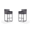 Ambassador 42 in. Grey and Black Metal Barstool (Set of 2)