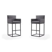 Ambassador 42 in. Grey and Black Metal Barstool (Set of 2)