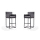 Ambassador 42 in. Grey and Black Metal Barstool (Set of 2)