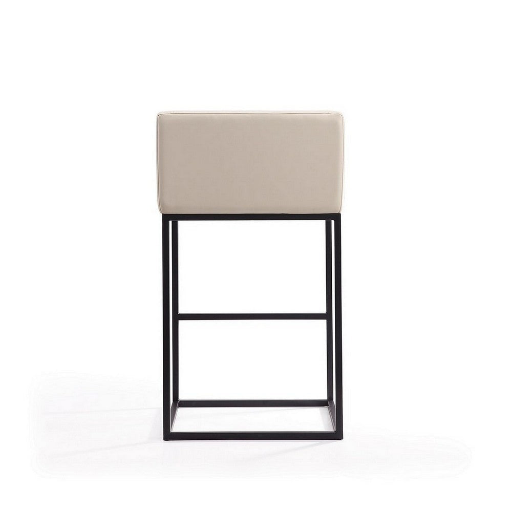 Embassy 38 in. Cream and Black Metal Barstool (Set of 2) MHC-2-BS018-CR
