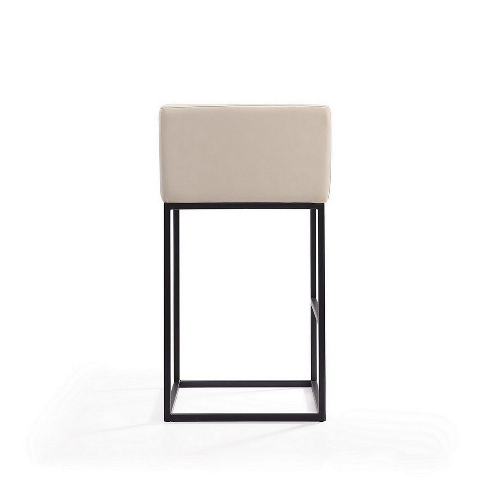 Embassy 38 in. Cream and Black Metal Barstool (Set of 2) MHC-2-BS018-CR