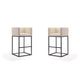 Embassy 38 in. Cream and Black Metal Barstool (Set of 2)