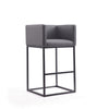 Embassy 38 in. Grey and Black Metal Barstool (Set of 2) MHC-2-BS018-GY