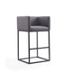 Embassy 38 in. Grey and Black Metal Barstool (Set of 2) MHC-2-BS018-GY