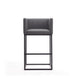 Embassy 38 in. Grey and Black Metal Barstool (Set of 2) MHC-2-BS018-GY