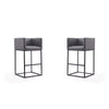 Embassy 38 in. Grey and Black Metal Barstool (Set of 2)