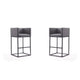 Embassy 38 in. Grey and Black Metal Barstool (Set of 2)