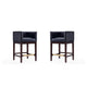 Kingsley 34 in. Black and Dark Walnut Beech Wood Counter Height Bar Stool (Set of 2)