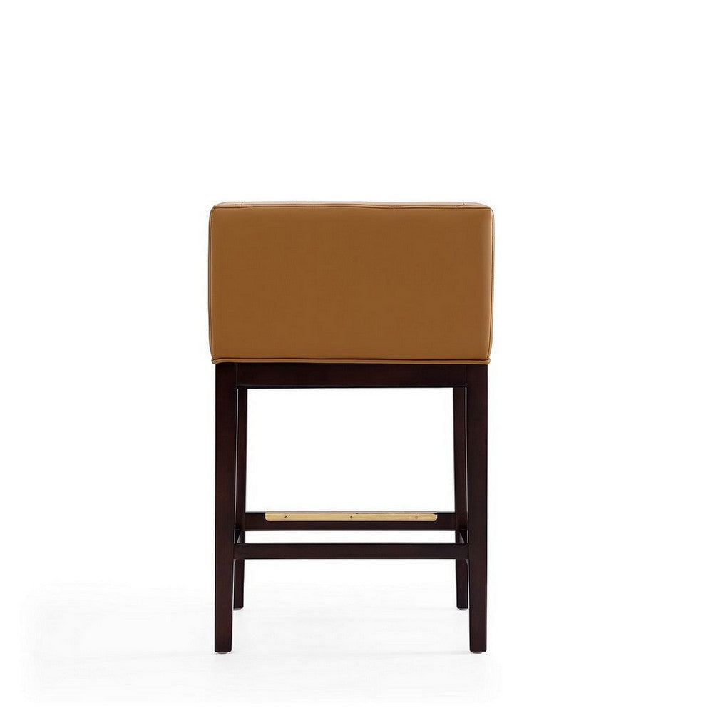Kingsley 34 in. Camel and Dark Walnut Beech Wood Counter Height Bar Stool (Set of 2) MHC-2-CS005-CL