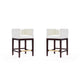 Kingsley 34 in. Ivory and Dark Walnut Beech Wood Counter Height Bar Stool (Set of 2)
