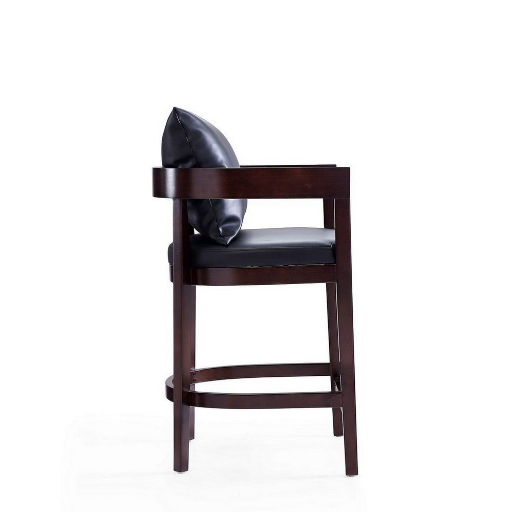 Ritz 34 in. Black and Dark Walnut Beech Wood Counter Height Bar Stool (Set of 2) MHC-2-CS006-BK