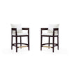 Ritz 34 in. Ivory and Dark Walnut Beech Wood Counter Height Bar Stool (Set of 2)