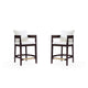 Ritz 34 in. Ivory and Dark Walnut Beech Wood Counter Height Bar Stool (Set of 2)