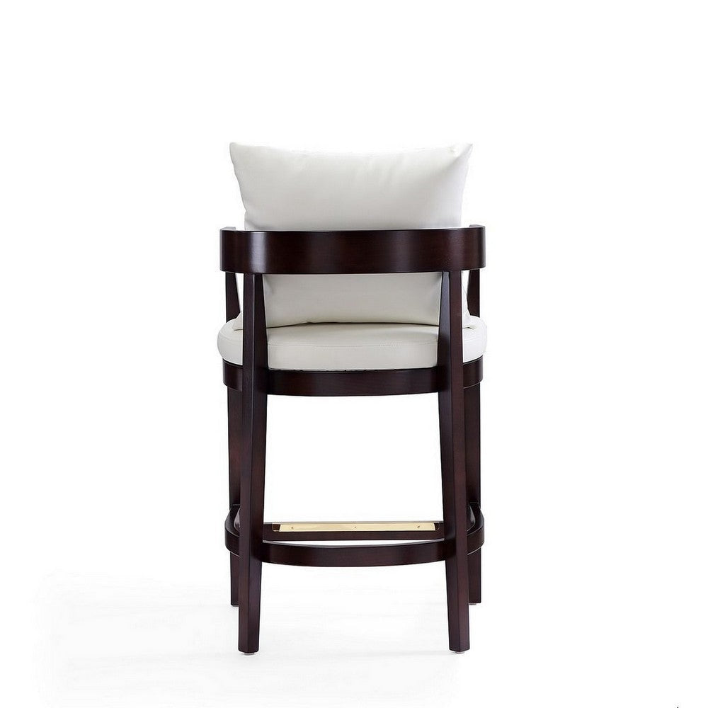 Ritz 34 in. Ivory and Dark Walnut Beech Wood Counter Height Bar Stool (Set of 2) MHC-2-CS006-IV