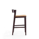 Klismos 36.75 in. Camel and Dark Walnut Beech Wood Counter Height Bar Stool (Set of 2) MHC-2-CS007-CL