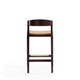 Klismos 36.75 in. Camel and Dark Walnut Beech Wood Counter Height Bar Stool (Set of 2) MHC-2-CS007-CL
