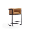 Cosmopolitan 33.8 in. Camel and Black Metal Counter Height Bar Stool (Set of 2) MHC-2-CS008-CL