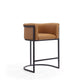 Cosmopolitan 33.8 in. Camel and Black Metal Counter Height Bar Stool (Set of 2) MHC-2-CS008-CL