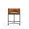 Cosmopolitan 33.8 in. Camel and Black Metal Counter Height Bar Stool (Set of 2) MHC-2-CS008-CL