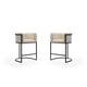 Cosmopolitan 33.8 in. Cream and Black Metal Counter Height Bar Stool (Set of 2)