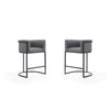 Cosmopolitan 33.8 in. Grey and Black Metal Counter Height Bar Stool (Set of 2)