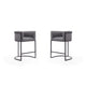 Cosmopolitan 33.8 in. Grey and Black Metal Counter Height Bar Stool (Set of 2)