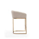 Louvre 36 in. Cream and Titanium Gold Stainless Steel Counter Height Bar Stool (Set of 2) MHC-2-CS009-CR