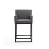 Ambassador 38 in. Grey and Black Metal Counter Height Bar Stool (Set of 2) MHC-2-CS010-GY