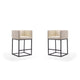 Embassy 34 in. Cream and Black Metal Counter Height Bar Stool (Set of 2)