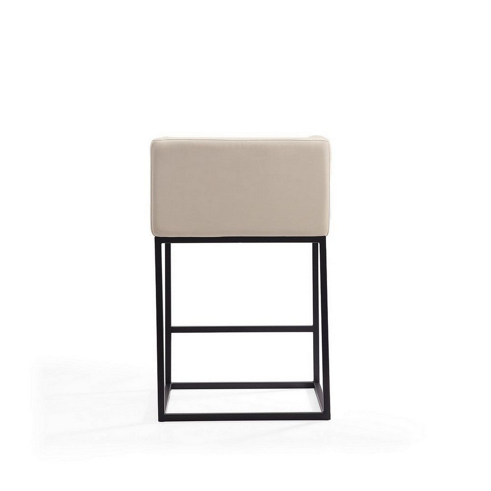 Embassy 34 in. Cream and Black Metal Counter Height Bar Stool (Set of 2) MHC-2-CS011-CR