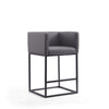 Embassy 34 in. Grey and Black Metal Counter Height Bar Stool (Set of 2) MHC-2-CS011-GY