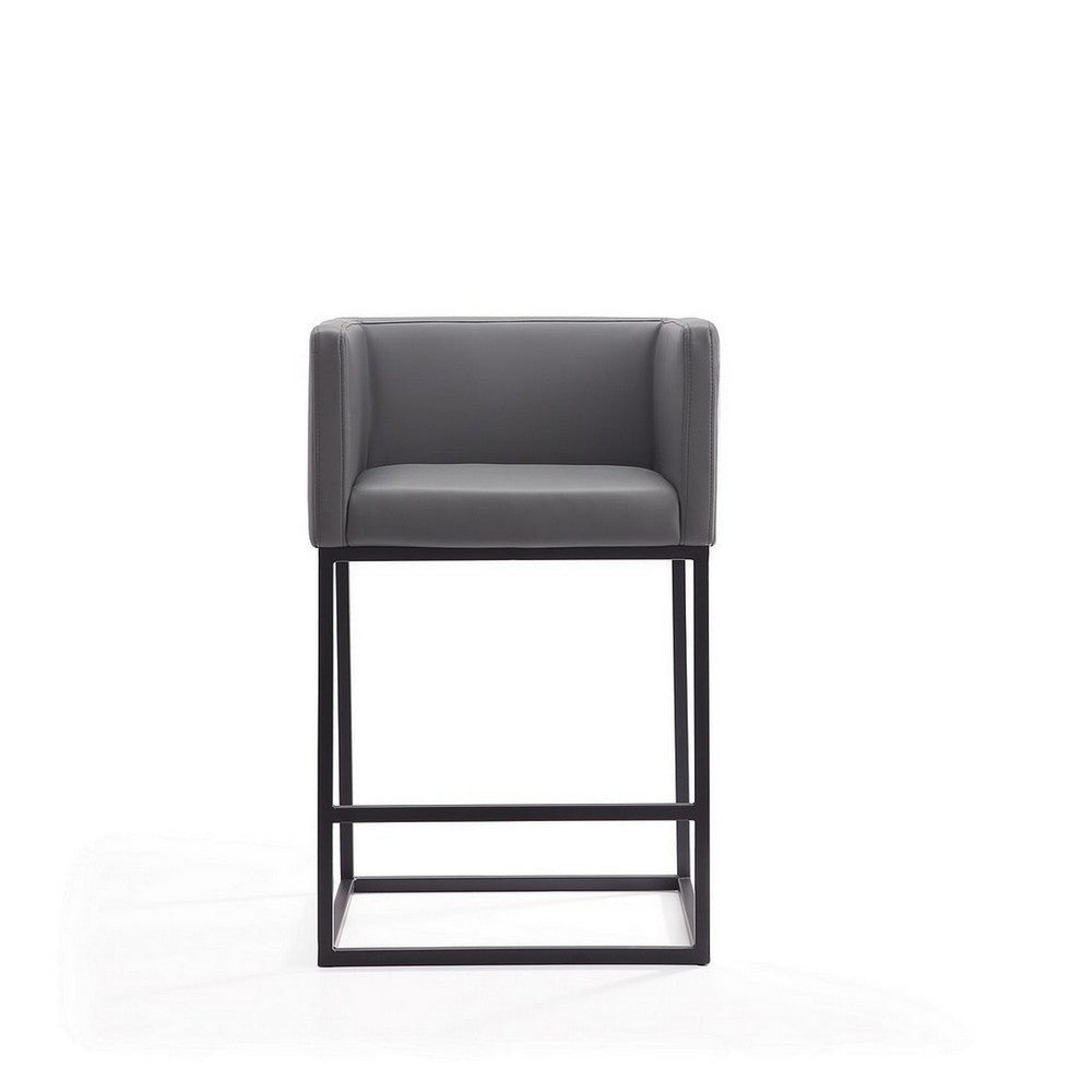 Embassy 34 in. Grey and Black Metal Counter Height Bar Stool (Set of 2) MHC-2-CS011-GY