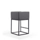 Embassy 34 in. Grey and Black Metal Counter Height Bar Stool (Set of 2) MHC-2-CS011-GY