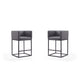 Embassy 34 in. Grey and Black Metal Counter Height Bar Stool (Set of 2)