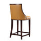 Fifth Ave 39.5 in. Camel and Dark Walnut Beech Wood Counter Height Bar Stool (Set of 2) MHC-2-CS012-CL