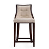 Fifth Ave 39.5 in. Cream and Dark Walnut Beech Wood Counter Height Bar Stool (Set of 2) MHC-2-CS012-CR