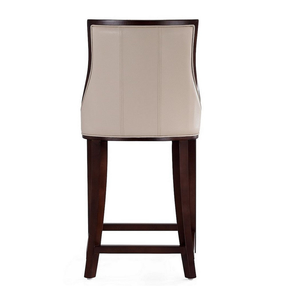 Fifth Ave 39.5 in. Cream and Dark Walnut Beech Wood Counter Height Bar Stool (Set of 2) MHC-2-CS012-CR