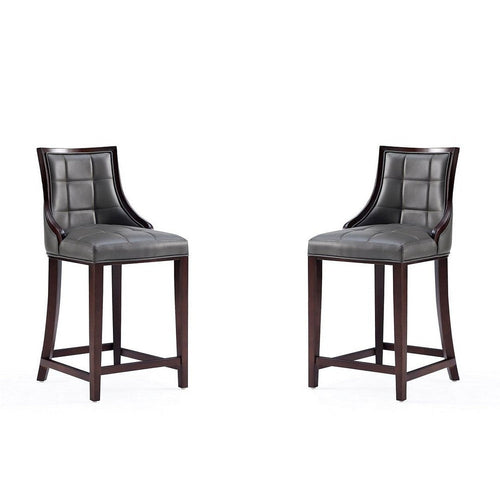 Fifth Avenue Faux Leather Counter Stool in Pebble Grey (Set of 2)