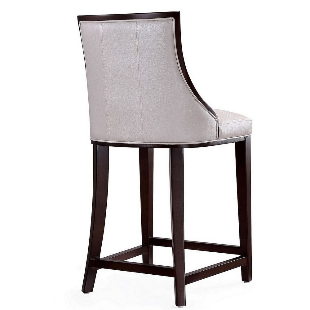 Fifth Ave 39.5 in. Pearl White and Walnut Beech Wood Counter Height Bar Stool (Set of 2) MHC-2-CS012-PW