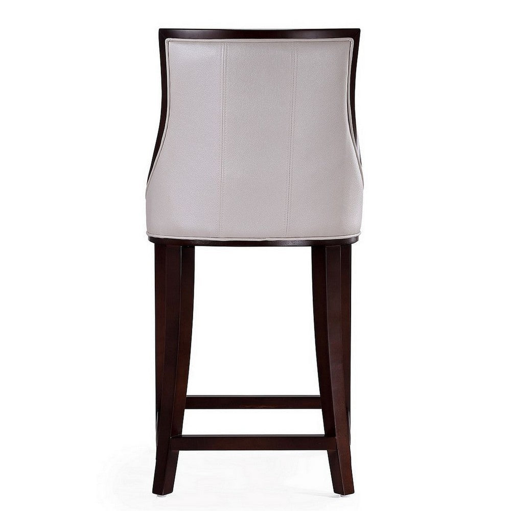 Fifth Ave 39.5 in. Pearl White and Walnut Beech Wood Counter Height Bar Stool (Set of 2) MHC-2-CS012-PW